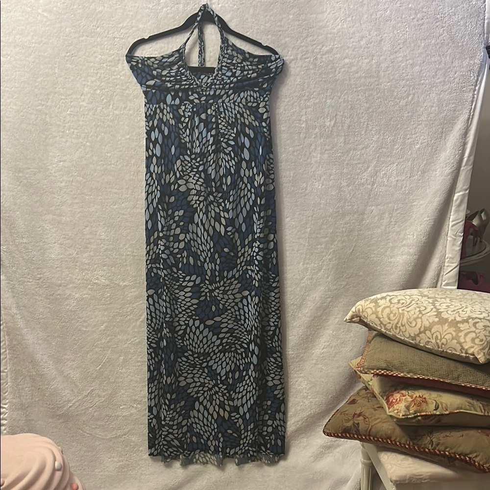 Fire Los Angeles Navy Blue, Light Blue & Gray Halter Sundress